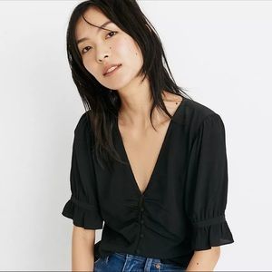 Madewell Daylight Top / black blouse - size 8